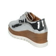 thumbnail image 3 of Women Mirror Metallic Pointy Toe Double Stacked Platform Spectator Creeper HC99, 3 of 5