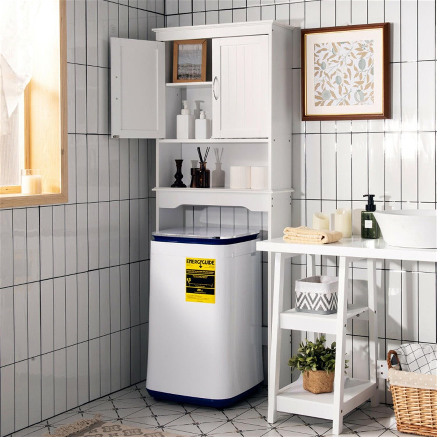 Demi Bonn Over The Toilet Storage Cabinet Bathroom Organizer with Adjustable Shelf, Bathroom Shelf Over Toilet, White