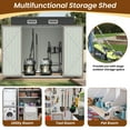 thumbnail image 4 of Segmart Outdoor Storage Shed, 6x4 FT Galvanized Steel Metal Bike Shed with Lockable Door, Waterproof Outdoor Garden Storage Tools Shed with Apex Roof, for Garden, Backyard, Brown, 4 of 8