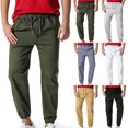 thumbnail image 4 of CEHVOM Men's Jogging Pants Stretch Sweatpants Solid Color Stretch Girdles, 4 of 4
