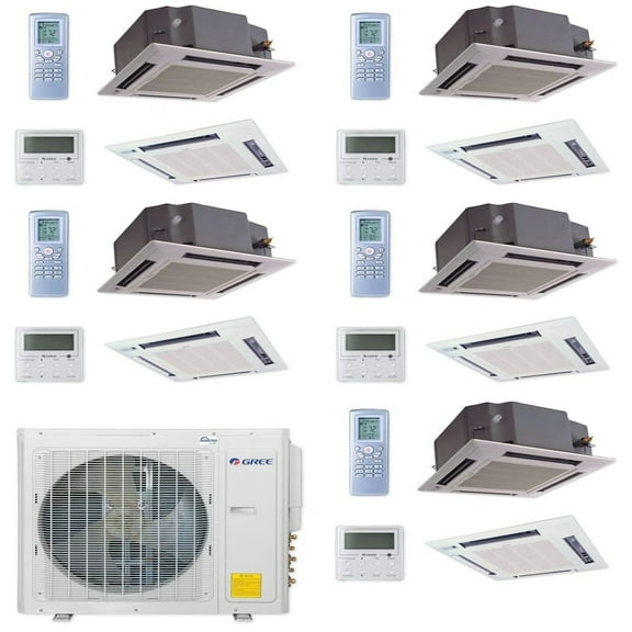 GREE Multi  Ultra Series 42,000 BTU 5-Zone Ceiling Cassette 12K 12K 12K 12K 12K Ductless Mini-Split System