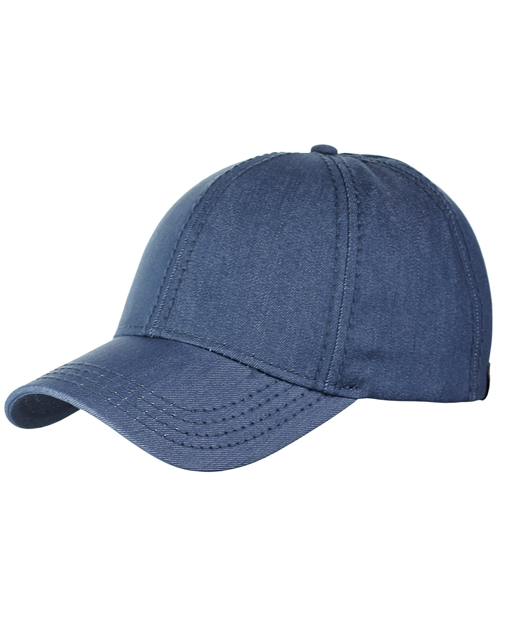 Embroidered Leaf Motif Jacquard Denim C.C High Pony Ball Cap BT3921 –