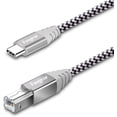 thumbnail image 1 of Fasgear 3ft Type C to USB B Midi Cable Nylon Braided 2.0 Printer Scanner Cord with Metal Connector Compatible with AiO, HP, Canon, Samsung Printers,Brother,MacBook Pro,Dell and More (1m,Gray), 1 of 6