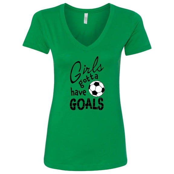 Inktastic Girls Gotta Have Goals Soccer Women's V-Neck T-Shirt