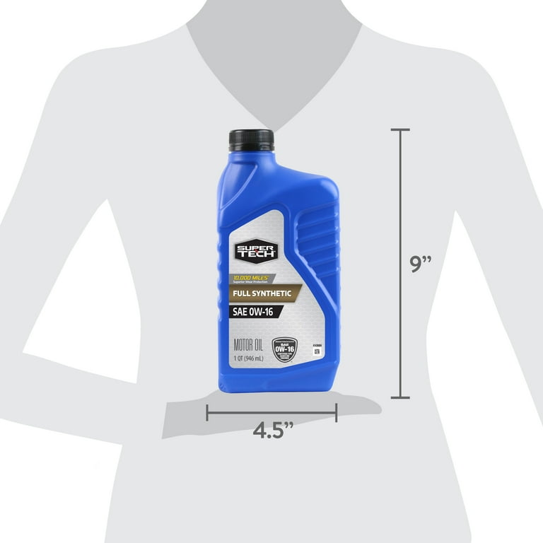 Super Tech Full Synthetic 0W-16 Motor Oil, 1 Quart for Gasoline