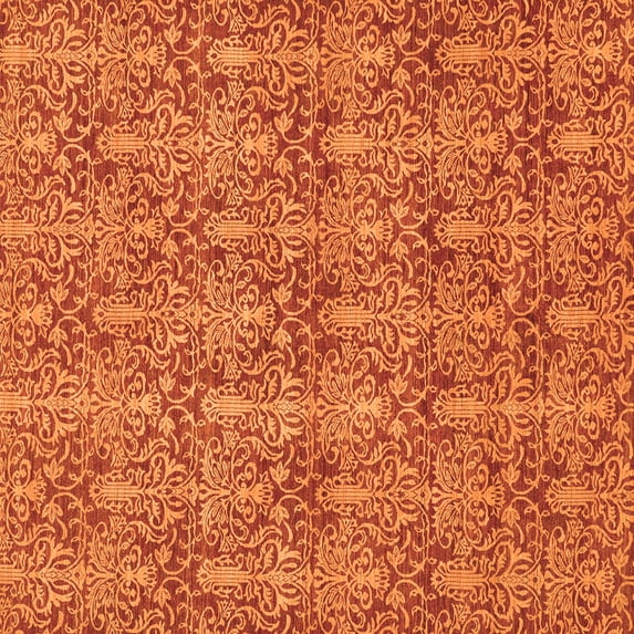 Ahgly Company Indoor Square Abstract Orange Modern Area Rugs, 4' Square