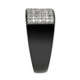 thumbnail image 5 of Black Stainless Steel Ring with AAA Grade CZ in Clear for Women Clear Stone Color Style TK3754 Size 13, 5 of 5