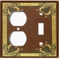 thumbnail image 4 of Metal Light Switch Plate Cover Elegant Antique Floral Tile Frame Brown FLW079, 4 of 13