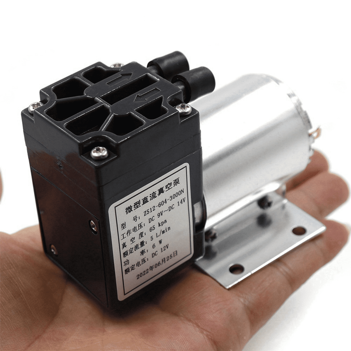 2X 65120Kpa DC12V 6W Mini Vacuum Pump Negative Pressure Suction Pump with Holder for Gas Analysis Sampling