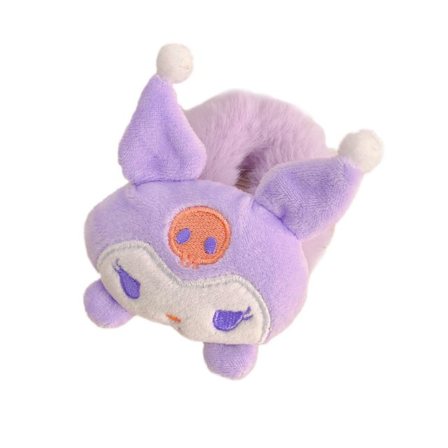Sanrio-Diadema de dibujos animados Kuromi My Melody para niña, Pompón, Cinnamoroll, accesorios para el cabello, tocado de felpa, regalo de cumpleaños