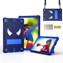 Dteck for Lenovo Tab M10 Plus Case 10.6 Inch 2022 3rd Gen TB-125F/TB-128F, Heavy Duty Hybrid Shockproof Rugged Kids Case with Kickstand Crossbody Shoulder Strap,Navy Blue