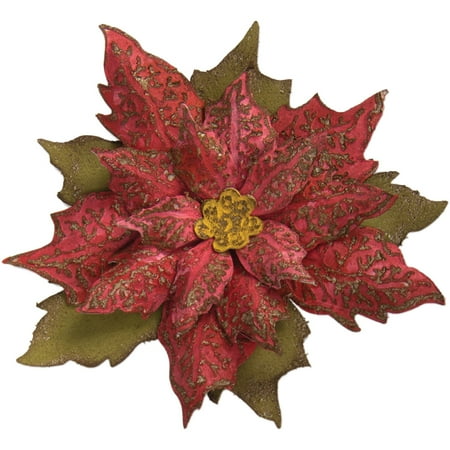 UPC: 0630454238782 | Sizzix Bigz Die w/Texture Fades Layered Tattered Poinsettia by Tim Holtz