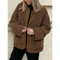 thumbnail image 2 of Cuteduck Women's Sherpa Jacket Warm Winter Casual Plush Lamb Coat S-2XL, 2 of 7
