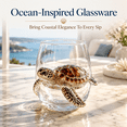thumbnail image 2 of 3D Ocean Animal Glassware, Sculpted Marine Animal Wine Cup, Octopus Seahorse Crab Turtle Whale Shark Glass for Coastal Decor and Home Bar, 2 of 7