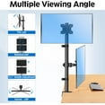 thumbnail image 3 of Support Double pour Moniteur, Support de Moniteur Vertical pour Moniteurs d'Écran Max Stack, Hauteur Réglable, Support de Bureau pour Moniteur Pivotant et Inclinable avec Pince en C, Base à Oeillets MU, 3 of 8