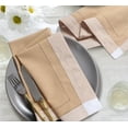 thumbnail image 5 of Bedding Craft Beige Multi Double Hemstitched Design Cotton Cloth Dinner Napkins, Set of 12, 20"x20", 5 of 9