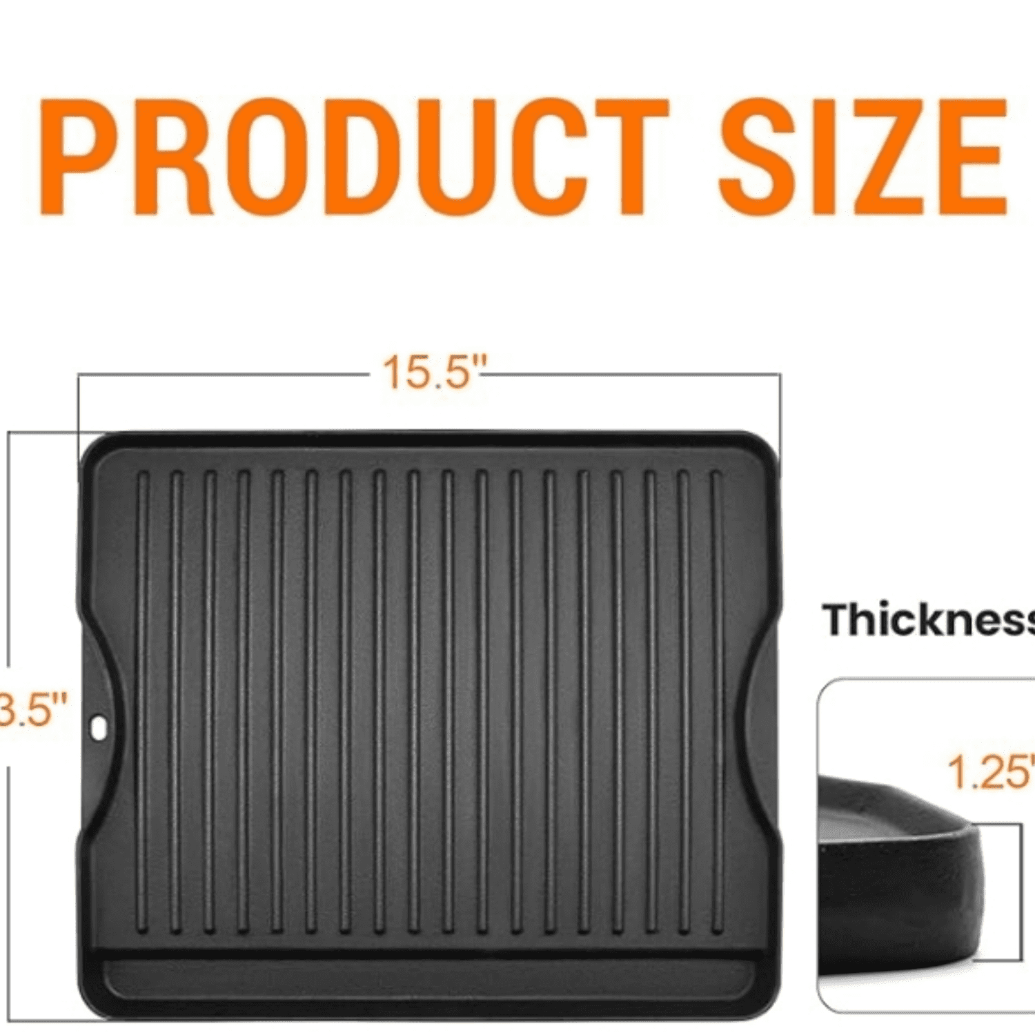 Reversible Cast Iron Grill Griddle for All Camp Chef 14" and 16" Stoves, Double Side Griddle for Camp Chef Explorer 2-Burner, 3-Burner, Single Burner Stove, Cooking Surface 14" x 16"