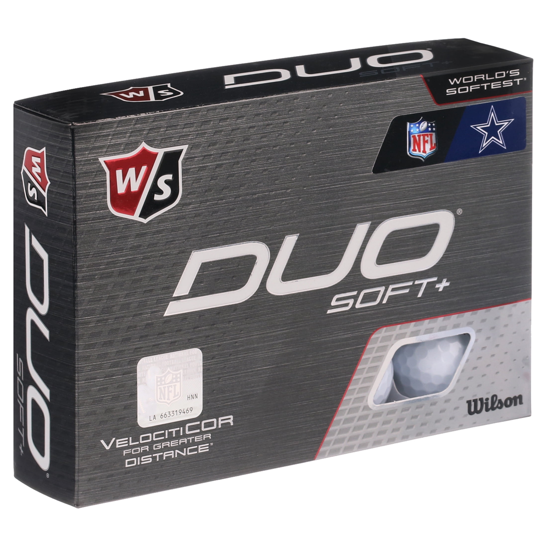 Wilson Staff Duo Soft + NFL Golf Balls White, Dallas Cowboys