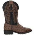 thumbnail image 6 of Roper Boys' Jed Faux Ostrich Western Boot Square Toe Brown 11  US, 6 of 8