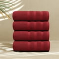 thumbnail image 6 of Virtu Bath Towel Sets For Bathroom 100% Ring Spun Cotton Luxury Bath Towel Set 4 Pc Highly Absorbent Towels, Red, 6 of 6