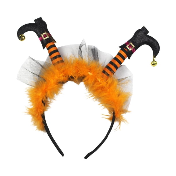 Diadema de Halloween con decoración, multifuncional, bonita y divertida, cómoda de usar. Naranja