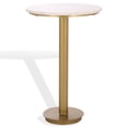 thumbnail image 2 of Safavieh Couture Branxton Industrial Metal and Marble Round End Table, Brass/White, 2 of 8