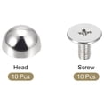 thumbnail image 3 of Unique Bargains 8x5mm Screw Back Rivets Solid Round Head Leather Studs Silver Tone 10 Pack, 3 of 5