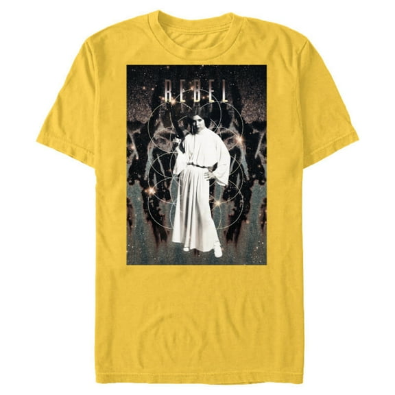 Star Wars Princess Leia Rebel Bleached Retro  - Short Sleeve Blended T-Shirt for Adults - Customized-Yellow
