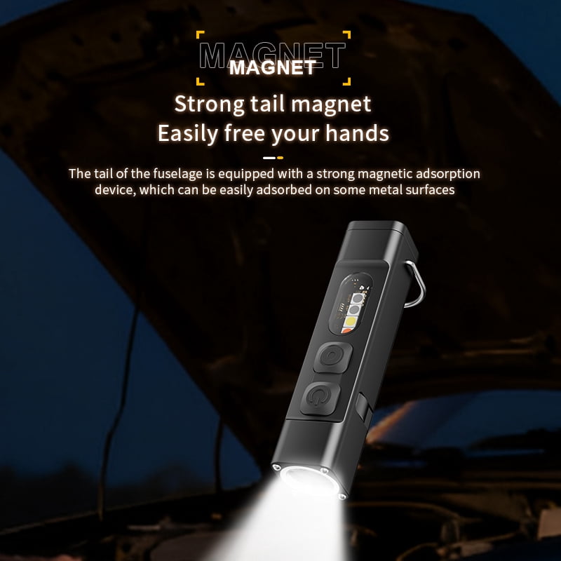 SKYFIRE 2PC Mini Flashlight Portable Pocket EDC LED Light Strip Keychain, 7 Modes, With Fire Starter Function, Suitable for Outdoor Camping, Hiking, Fishing, Light at Home, Emergency Use
