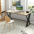 thumbnail image 2 of Gymax 59'' Computer Desk Large Industrial Home Office Desk w/ Heavy-duty Metal Frame, 2 of 10