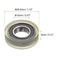 thumbnail image 2 of Uxcell PU Pulley Roller Bearing 12x28.5x8mm Polyurethane Coated Guide Wheel for Industrial, Green, 2 of 5