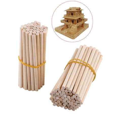 100pcs 80mm Round Wooden Sticks For Diy Wood Crafts Home Garden