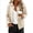 Beige, variant on Women's Cable Knit Hooded Jackets Full Zipper Long Sleeve Floral Textured Jackets with Pockets for Everyday Fall Winter