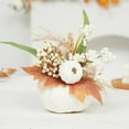 thumbnail image 4 of Wadada 7 Inch Fall Artificial Pumpkins Fake Pumpkin Centerpiece Decor Cozy Maple Leaves Styles Farmhouse Neutral Fall Decor Autumn Rustic Thanksgiving Fall Decoration for Home Indoor Outdoor, 4 of 4