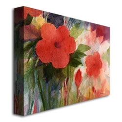 Trademark Art "Red Blossoms" Canvas Wall Art by Shelia Golden