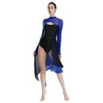 thumbnail image 3 of vastwit Maillot de Ballet en Maille Patchwork Découpé pour Femmes Robe de Danse Fluide Bleu Royal P, 3 of 6