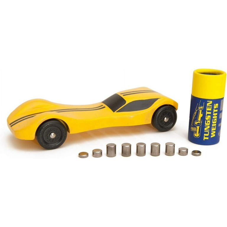 Pinewood Derby Weights Tungsten 3.25oz. Pinecar Power with Varied Sizes of Incremental Cylinders. Heavy with No Lead. by Rocket Box