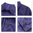 thumbnail image 4 of Cloudstyle Men's Fashion Printed Brocade Cotton Casual Long Sleeve Slim Fit Lapel Dress Shirt, 4 of 4