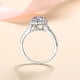 thumbnail image 2 of Anillo de plata S925 con simulación femenina de diamante de Mosan de 1 quilate en forma de corazón engastado en microesferas, 2 of 5