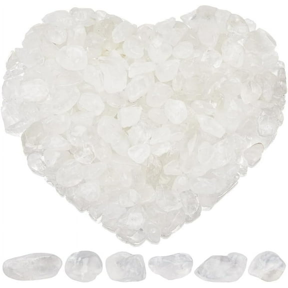 1.1 Lb/500g Clear Quartz Crystals Chips Crushed Stone Crystal Chips Bulk Natural No Holes Small Chips Stones Crystal Rocks Stone for Vases Fish Turtle Tank Plants Vases fillers Home Decor
