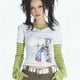 thumbnail image 1 of KOSAHIKI-Camiseta de manga larga con parche falso de dos piezas para mujer, camiseta gráfica Harajuku Y2k, Tops de estética Egirl, camiseta fina de verano gótica, 1 of 4