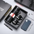 thumbnail image 3 of 1set Stainless Steel Thermal Mug Set, 500ml/16.9oz Vacuum Insulated Water Flask with 3 Cups, Stainless Steel Car Flask Holder for Coffee & Cold Drinks, Ideal for Back to School Supplies, 3 of 16