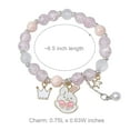 thumbnail image 7 of Wrapables Friendship Beaded Enamel Charm Bracelet, Pink Crown Bunny Crystal Beads, 7 of 7