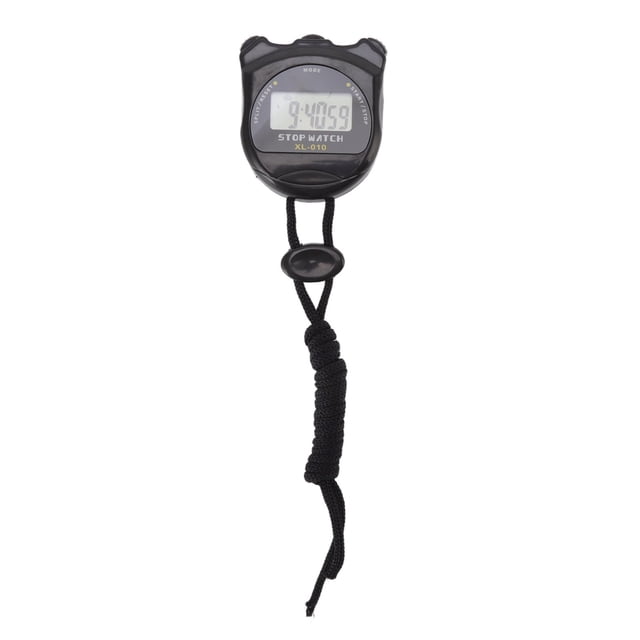 Referee Digital Stop Watch Timer Waterproof Multi Functions 140mAh Sports Stopwatch Timer for Running Racing Black