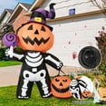 thumbnail image 5 of GOOSH Halloween Inflatables 6 FT Halloween Pumpkin Inflatable with Skull Body, Scary Blow Up Halloween Pumpkin Decoration with LED Lights, Outdoor Halloween Decorations Clearance for Holiday Party, 5 of 7