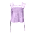 thumbnail image 4 of haizhen Cropped Tank Tops for Women Loose Fit Side Tie Ruffle Lace Flowy Sleeveless Tops Cami Shirts Casual Summer Going Out Crop Fashion Clothing Purple, S, 4 of 5