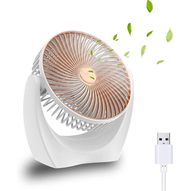 USB Desk Fans Electric for Home Office Car Outdoor Travel Small 210°Rotation Desktop Fan Silent