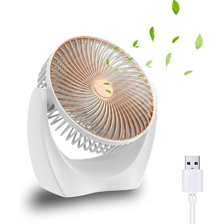 

USB Desk Fans Electric Tiny Table Fan Cooling Fan 210°Rotation for Home Office Car Outdoor Travel Mini Personal Fan Strong Wind 3 Speed Adjustable Desktop Fan