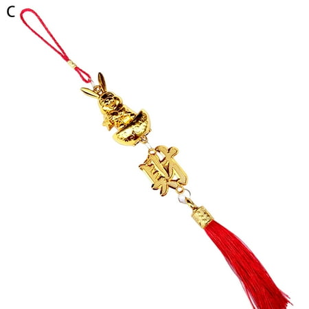 

SOAOUN Rabbit Pendant Good Luck Traditional Elements Excellent New Year Bunny Mascot Pendant