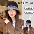 thumbnail image 2 of LinYooLi Selected Autumn And Winter Contrasting Color Knitted Hats Female Fashion Lace Hat Hats Versatile Casual Barrel Hat Basin Hat, 2 of 9